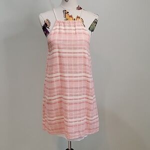 MY BELOVED pink halter mini dress.  95% cotton.  Fully lined.  Size is Small.
